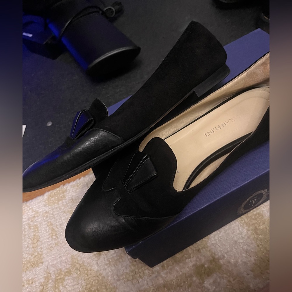 SARAH FLINT Bennet black suede leather loafers flats 39 Italy - Picture 8 of 8